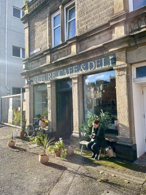 Waiting outside for a table   at Culture - Cafe & Deli in Inverness