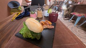 Mushroom sandwich at Emporio Andino in San Pedro De Atacama