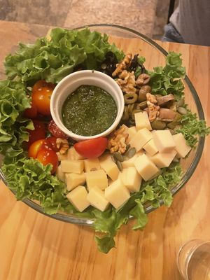 Salad with vegan cheesee  at Emporio Andino in San Pedro De Atacama