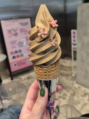 Earl grey tea ice-cream in a cone. at Ice Gyaru - 霜淇淋專門店 in Taipei