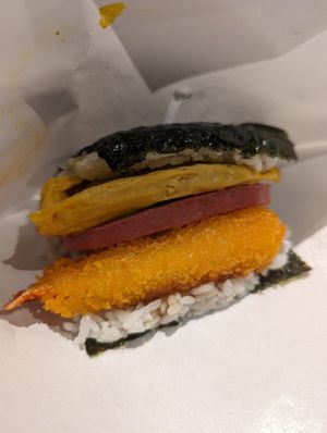 Shrimp tempura Okinawan onigiri at Ice Gyaru - 霜淇淋專門店 in Taipei