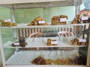 Deli selection at Pat's Vegetarian Health Food Center in Accra