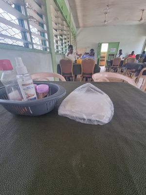 Inside at Pat's Vegetarian Health Food Center in Accra