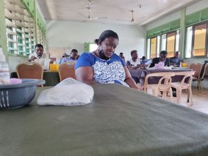 Inside at Pat's Vegetarian Health Food Center in Accra