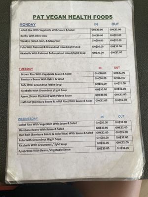   at Pat's Vegetarian Health Food Center in Accra