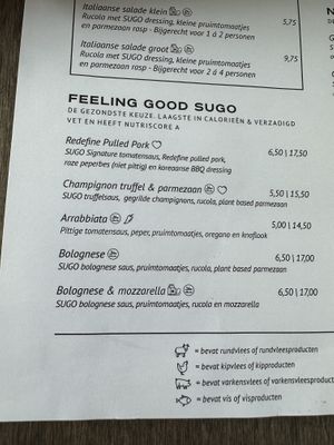 Apparently everything here can be made vegan, but it is confusing    at Sugo Pizza in Amersfoort