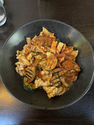 Gigli ortolano, pasta with garden vegetables   at Shardana in Guildford