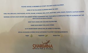 Allergy advice   at Shardana in Guildford