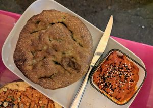 Focaccia at Mamnoon in Seattle