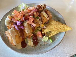 cheesy flautas  at Tres Mexican in Seaford