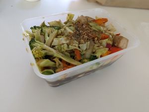 #15 Pad phak (with tofu). Huge! at Rødhættes Thaibox in Holbaek