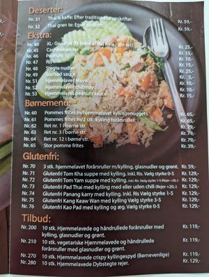Takeaway menu page 2/2 at Rødhættes Thaibox in Holbaek