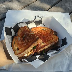 Vegan mushroom jaffle at Virgo Espresso in Frankston
