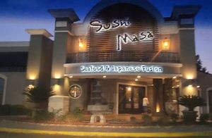 Restaurant entrance at Sushi Masa in Lafayette