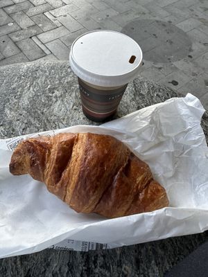 Oat cappuccino & vegan croissant   at Relax & Caffe in Venice