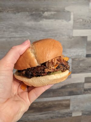 Vegan black bean burger with Grippos at Stella's Kentucky Deli in Lexington