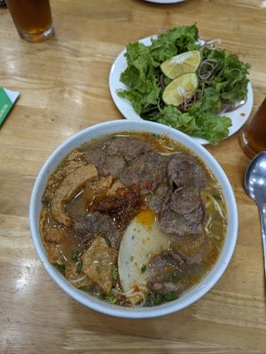 Bun Bo Hue (insanely good) at Nhà Hàng Chay Hoa Lư - Loving Hut in Ninh Binh