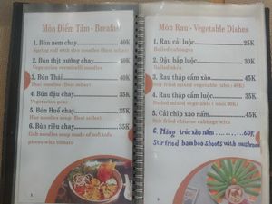 Menu at Nhà Hàng Chay Hoa Lư - Loving Hut in Ninh Binh