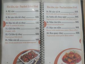 Menu at Nhà Hàng Chay Hoa Lư - Loving Hut in Ninh Binh