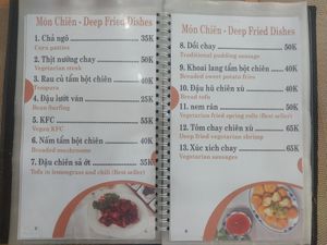 Menu at Nhà Hàng Chay Hoa Lư - Loving Hut in Ninh Binh
