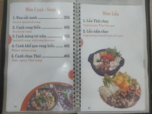 Menu at Nhà Hàng Chay Hoa Lư - Loving Hut in Ninh Binh