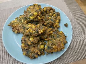 corn patties incredibly good  at Nhà Hàng Chay Hoa Lư - Loving Hut in Ninh Binh