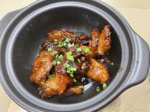 orange tamarind vegan chicken was awesome   at Nhà Hàng Chay Hoa Lư - Loving Hut in Ninh Binh