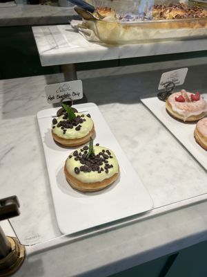 Mint chocolate chip donut  at Cloudy Donut Co in Brooklyn