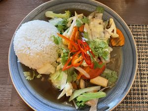 Pad king. Tofu ginger wok.   at Thai Food House in Gothenburg