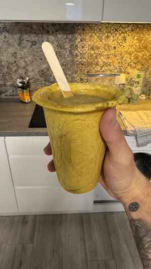 Delicious mushroom soup served in an edible cup   at Soup Culture in Krakow