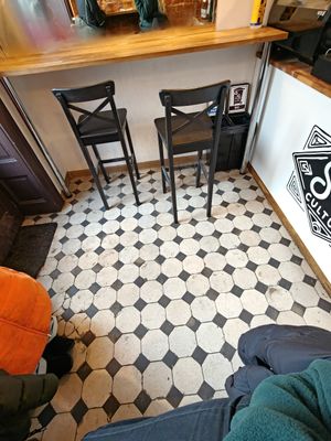 The inside, 4-5 people can fit here at Soup Culture in Krakow