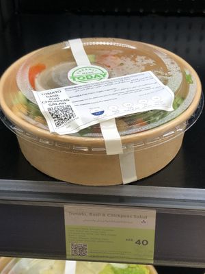 Tomato, basil and chickpea salad  at AUH - Camden Food Co.  in Abu Dhabi