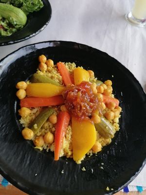 vegan couscous at  Bilmos in Chefchaouen