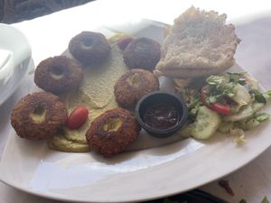 Falafel & hummus  at  Bilmos in Chefchaouen