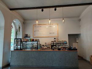 Inside at Moltto Coffee in Riga
