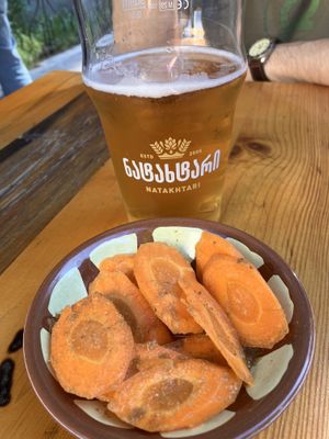Complimentary carrot snack  at Berytus in Tbilisi