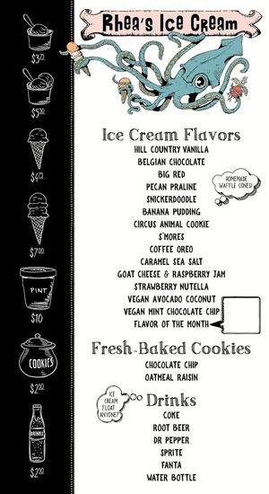 Two vegan flavors on the menu at Rhea's Ice Cream in New Braunfels