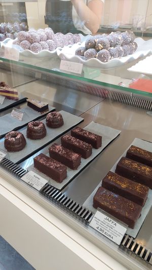 Sweets on display at Zdrawi Kolaci - Radovića in Podgorica