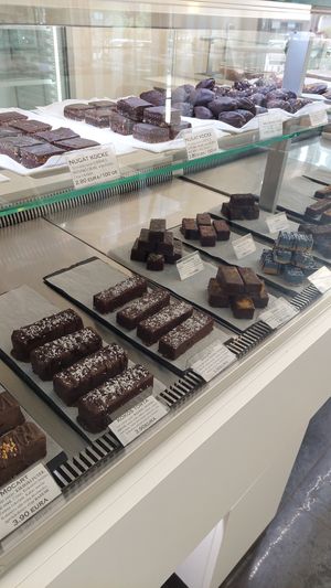 Sweets on display at Zdrawi Kolaci - Radovića in Podgorica