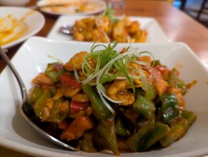 Vegan Veg Chilli chicken / shatrak  at White Yak in Philadelphia