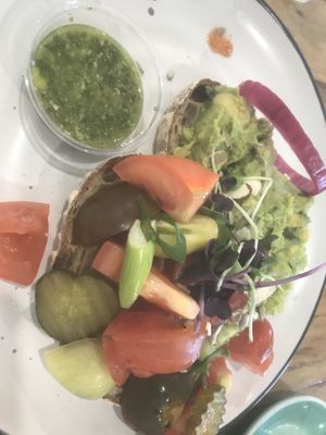 Avo on toast  at Kreem Cafe in Auckland