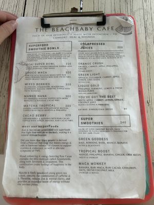 Menu april  at The Beachbaby Cafe in Siargao