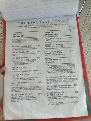 Menu april  at The Beachbaby Cafe in Siargao