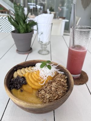 Mangonana bowl and ginger + watermelon juice   at The Beachbaby Cafe in Siargao