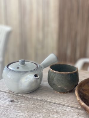 Hot Tea in traditional tea pot  at The Beachbaby Cafe in Siargao