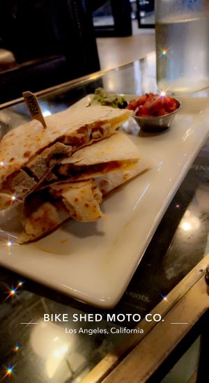 Vegan BBQ Chicken Quesadilla   #Veganuary at BikeShed Motorcycle Company in Los Angeles