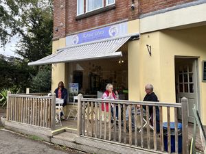 Outside  at Rosie Lea Bakery in Brockenhurst