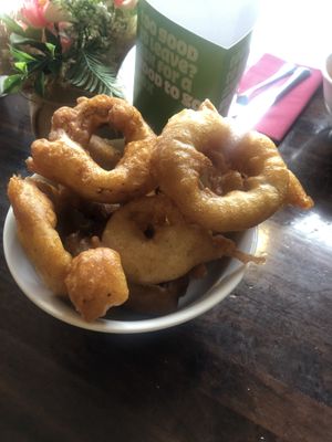 Onion rings. Huge portion   at Schiehallion Hotel in Aberfeldy