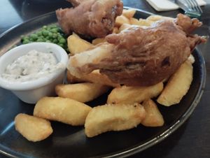Fish ând chips vegan at Schiehallion Hotel in Aberfeldy