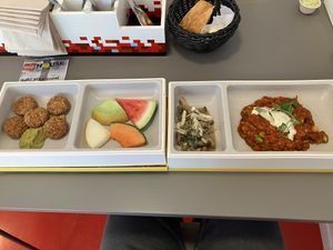 Falafel, fruit, mushrooms, chili  at Mini Chef in Billund